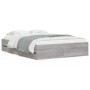 Cama con cajones madera de ingeniería gris Sonoma 135x190 cm de , Camas y somieres - Ref: Foro24-3207313, Precio: 192,27 €, D...