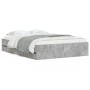 Cama con cajones madera ingeniería gris hormigón 135x190 cm de , Camas y somieres - Ref: Foro24-3207311, Precio: 184,45 €, De...