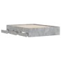 Cama con cajones madera ingeniería gris hormigón 135x190 cm de , Camas y somieres - Ref: Foro24-3207311, Precio: 183,99 €, De...