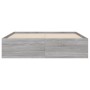 Cama con cajones madera de ingeniería gris Sonoma 135x190 cm de , Camas y somieres - Ref: Foro24-3207313, Precio: 192,27 €, D...