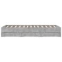 Cama con cajones madera ingeniería gris hormigón 135x190 cm de , Camas y somieres - Ref: Foro24-3207311, Precio: 184,45 €, De...