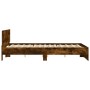 Smoked oak bed frame with headboard and LED lights 160x200cm by , Beds and slatted bases - Ref: Foro24-3207599, Price: 180,99...