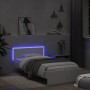 Estructura de cama con cabecero y luces LED blanco 100x200 cm de , Camas y somieres - Ref: Foro24-838799, Precio: 122,38 €, D...