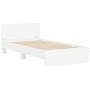 Bed frame with headboard and white LED lights 100x200 cm by , Beds and slatted bases - Ref: Foro24-838799, Price: 121,94 €, D...