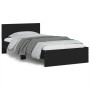 Estructura de cama con cabecero y luces LED negro 100x200 cm de , Camas y somieres - Ref: Foro24-838800, Precio: 121,04 €, De...