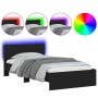 Bed frame with headboard and LED lights black 100x200 cm by , Beds and slatted bases - Ref: Foro24-838800, Price: 121,19 €, D...