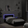 Bed frame with headboard and LED lights black 100x200 cm by , Beds and slatted bases - Ref: Foro24-838800, Price: 121,19 €, D...