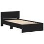 Bed frame with headboard and LED lights black 100x200 cm by , Beds and slatted bases - Ref: Foro24-838800, Price: 121,19 €, D...