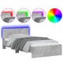 Estructura de cama cabecero luces LED gris hormigón 100x200 cm de , Camas y somieres - Ref: Foro24-838802, Precio: 117,67 €, ...