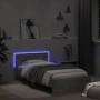 Estructura de cama cabecero luces LED gris hormigón 100x200 cm de , Camas y somieres - Ref: Foro24-838802, Precio: 117,67 €, ...