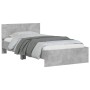 Estructura de cama cabecero luces LED gris hormigón 100x200 cm de , Camas y somieres - Ref: Foro24-838802, Precio: 117,67 €, ...