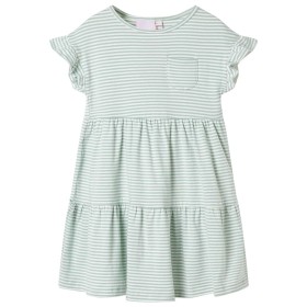 Vestido infantil de mangas con volantes verde menta 116 de , Vestidos de niños - Ref: Foro24-11511, Precio: 11,99 €, Descuent...