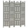 Hand-carved 4-panel room divider made of gray mango wood, measuring 160x165 cm. by vidaXL, Room dividers - Ref: Foro24-285322...