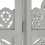 Hand-carved 4-panel room divider made of gray mango wood, measuring 160x165 cm. by vidaXL, Room dividers - Ref: Foro24-285322...