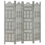 Hand-carved 4-panel room divider made of gray mango wood, measuring 160x165 cm. by vidaXL, Room dividers - Ref: Foro24-285322...