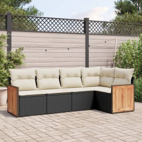 5-piece garden furniture set and black synthetic rattan cushions by , Garden sets - Ref: Foro24-3260026, Price: 358,51 €, Dis...