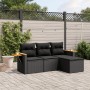 4-piece garden sofa set with black synthetic rattan cushions by , Garden sets - Ref: Foro24-3259143, Price: 293,65 €, Discoun...