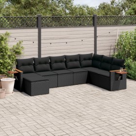 8-teiliges Gartensofa-Set und schwarze synthetische Rattankissen von , Gartensets - Ref: Foro24-3259486, Preis: 535,00 €, Rab...