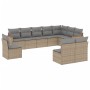 Gartensofa-Set mit beigen Kissen, 10-teilig, synthetisches Rattan von , Gartensets - Ref: Foro24-3258475, Preis: 662,32 €, Ra...