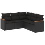 Set de muebles de jardín 5 pzas y cojines ratán sintético negro de , Conjuntos de jardín - Ref: Foro24-3258359, Precio: 371,9...