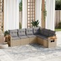 Gartensofa-Set mit Kissen, 6-teilig, beiges synthetisches Rattan von , Gartensets - Ref: Foro24-3259245, Preis: 455,48 €, Rab...