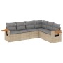 Gartensofa-Set mit Kissen, 6-teilig, beiges synthetisches Rattan von , Gartensets - Ref: Foro24-3259245, Preis: 455,48 €, Rab...