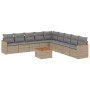 Gartensofa-Set mit beigen Kissen, 10-teilig, synthetisches Rattan von , Gartensets - Ref: Foro24-3258468, Preis: 695,99 €, Ra...