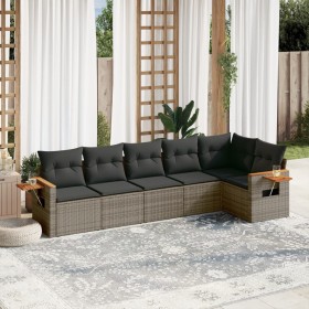 6-piece garden furniture set and gray synthetic rattan cushions by , Garden sets - Ref: Foro24-3259232, Price: 426,71 €, Disc...