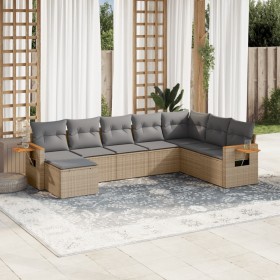 Gartensofa-Set mit beigen Kissen 8 Stück PE-Rattan von , Gartensets - Ref: Foro24-3259490, Preis: 542,99 €, Rabatt: %