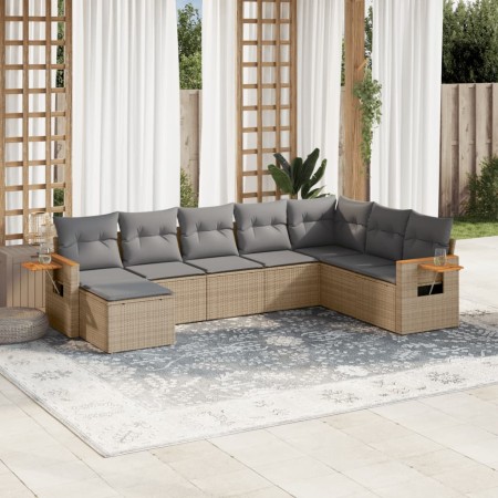 Garden sofa set with beige cushions 8 pcs PE rattan by , Garden sets - Ref: Foro24-3259490, Price: 543,79 €, Discount: %