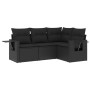 4-piece garden sofa set with black synthetic rattan cushions by , Garden sets - Ref: Foro24-3252442, Price: 372,83 €, Discoun...