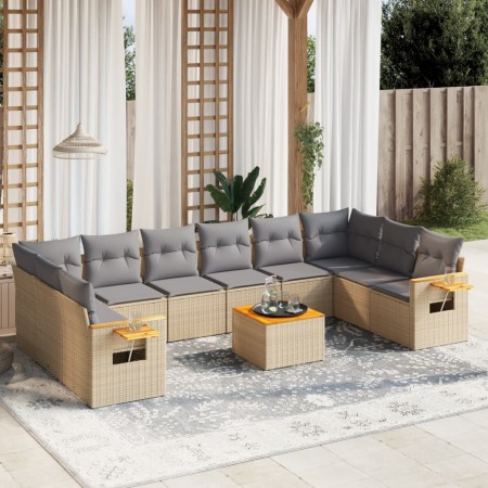 11-teiliges Gartensofa-Set mit beigen synthetischen Rattankissen von , Gartensets - Ref: Foro24-3259574, Preis: 737,70 €, Rab...