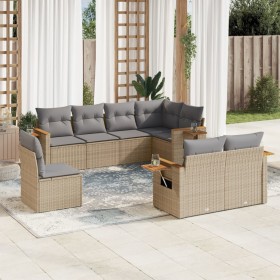 Garden sofa set with beige cushions 8 pcs PE rattan by , Garden sets - Ref: Foro24-3259406, Price: 625,69 €, Discount: %