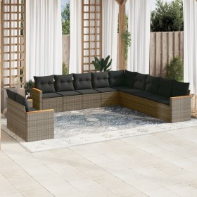 11-piece garden sofa set and gray synthetic rattan cushions by , Garden sets - Ref: Foro24-3258532, Price: 693,96 €, Discount: %