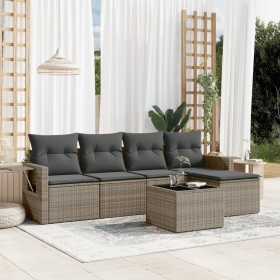 6-piece garden furniture set and gray synthetic rattan cushions by , Garden sets - Ref: Foro24-3252437, Price: 439,86 €, Disc...