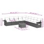 Set Gartensofas 10 Stück Kissen synthetisches Rattan schwarz von , Gartensets - Ref: Foro24-3256937, Preis: 669,99 €, Rabatt: %