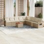 Set Gartensofas mit beigen Kissen 10 Stück synthetisches Rattan von , Gartensets - Ref: Foro24-3256940, Preis: 722,21 €, Raba...