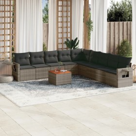 Garden sofa set 10 pieces with gray synthetic rattan cushions by , Garden sets - Ref: Foro24-3256942, Price: 642,67 €, Discou...