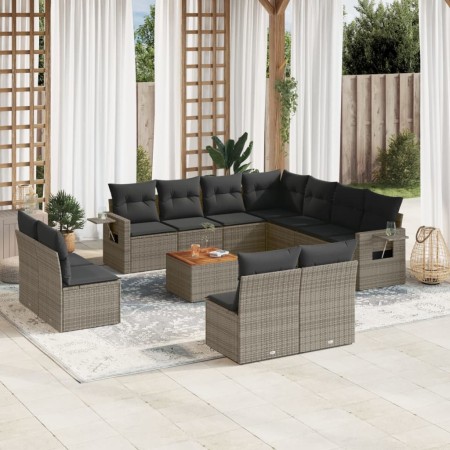 Garden sofa set 12 pieces with gray synthetic rattan cushions by , Garden sets - Ref: Foro24-3256956, Price: 801,14 €, Discou...