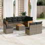 Garden furniture set 9 pieces and gray synthetic rattan cushions by , Garden sets - Ref: Foro24-3260135, Price: 580,80 €, Dis...