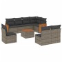 Garden furniture set 9 pieces and gray synthetic rattan cushions by , Garden sets - Ref: Foro24-3260135, Price: 580,80 €, Dis...