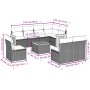 Garden furniture set 9 pieces and gray synthetic rattan cushions by , Garden sets - Ref: Foro24-3260135, Price: 580,80 €, Dis...