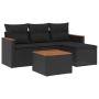 Set de muebles de jardín 5 pzas y cojines ratán sintético negro de , Conjuntos de jardín - Ref: Foro24-3258310, Precio: 334,8...