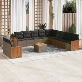 Garden sofa set 12 pieces with gray synthetic rattan cushions by , Garden sets - Ref: Foro24-3260219, Price: 865,69 €, Discou...