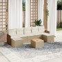 Garden sofa set with beige cushions, 8 pieces, PE rattan. by , Garden sets - Ref: Foro24-3260322, Price: 562,15 €, Discount: %