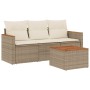 Garden sofa set with 4-piece synthetic rattan beige cushions by , Garden sets - Ref: Foro24-3258166, Price: 299,02 €, Discoun...