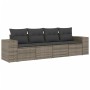 Set mit 4 Gartensofas und Kissen synthetisches Rattangrau von , Gartensets - Ref: Foro24-3254617, Preis: 303,92 €, Rabatt: %