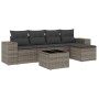 6-piece garden furniture set with gray synthetic rattan cushions by , Garden sets - Ref: Foro24-3254837, Price: 420,96 €, Dis...