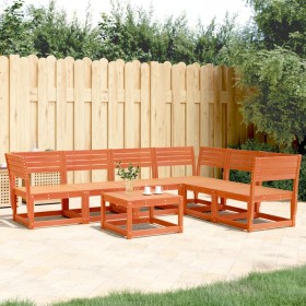 Set Gartensofas 6 Stück massives Kiefernholz wachsbraun von , Gartensets - Ref: Foro24-3217017, Preis: 545,99 €, Rabatt: %