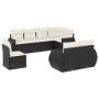 Set aus 8-teiligen Gartensofas und Kissen Kunstrattan schwarz von , Modulare Sofas für den Außenbereich - Ref: Foro24-3221635...